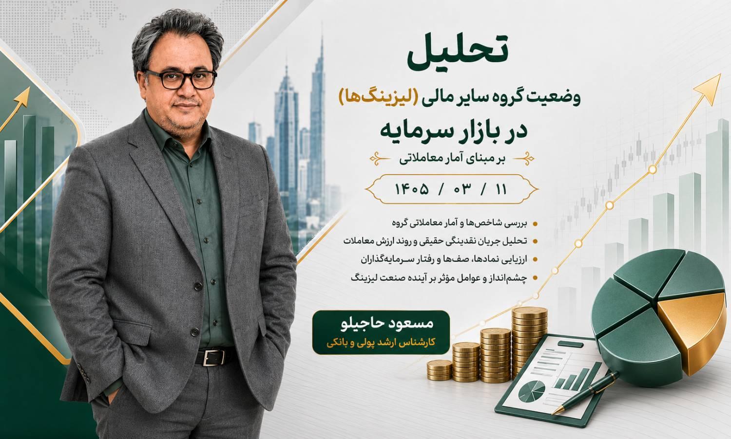 تحلیل وضعیت گروه سایر مالی (لیزینگ‌ها) در بازار سرمایه بر مبنای آمار معاملاتی 1405/03/11